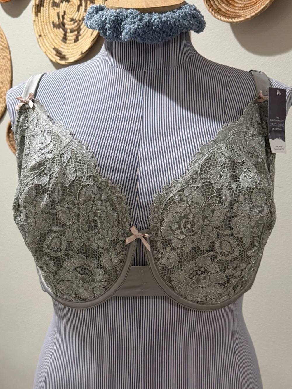 Cacique silver Lace Underwire Bra